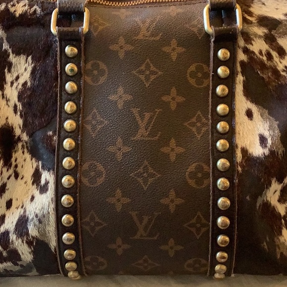 Cowhide Pony Hair REPURPOSED LV Satchel - Picture 16 of 16